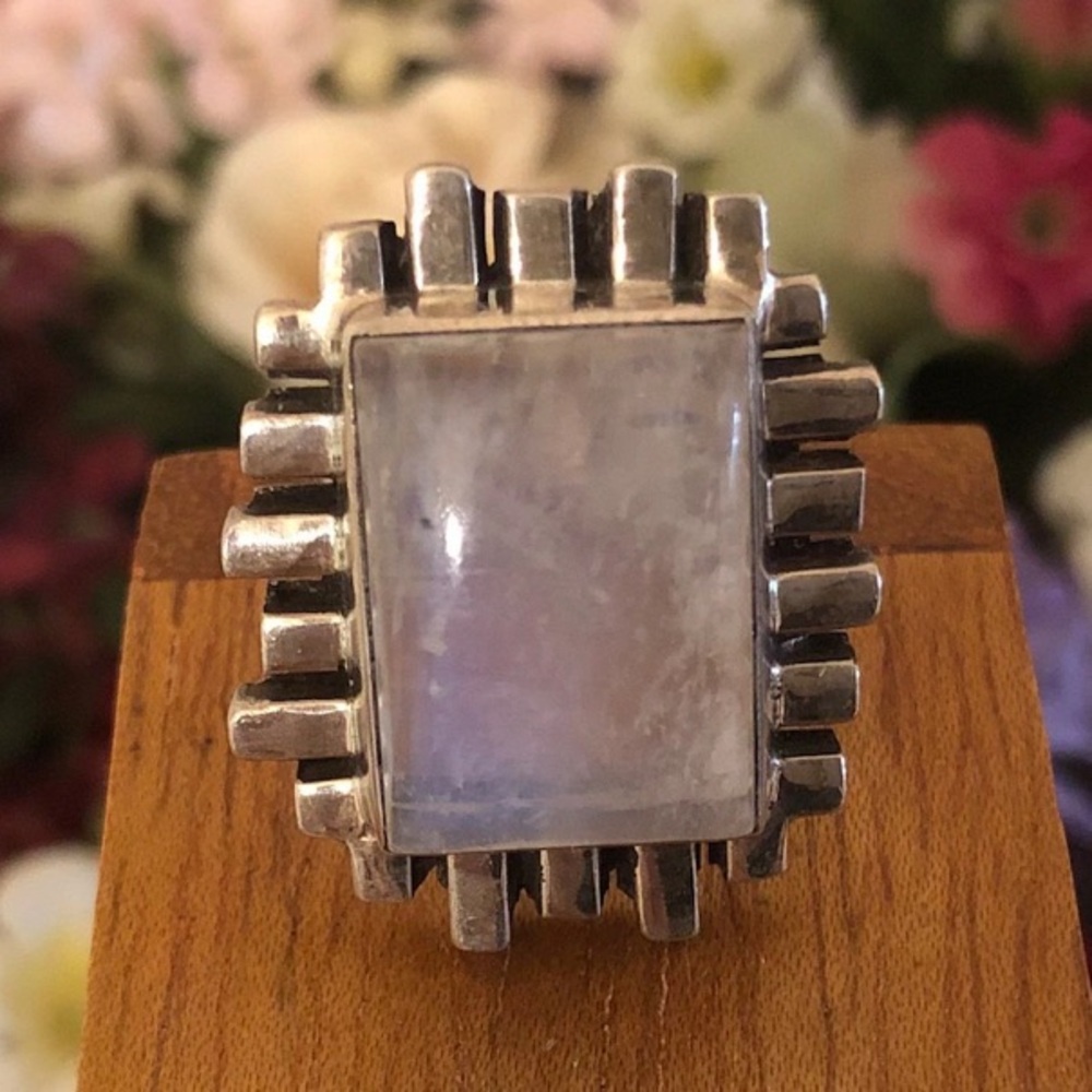 Rare Vintage Silpada Sterling Silver and Moonstone Ring R0939 Size 5